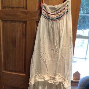 Velvet‎ by Graham & Spencer gauze maxi dress white boho embroidered - size large